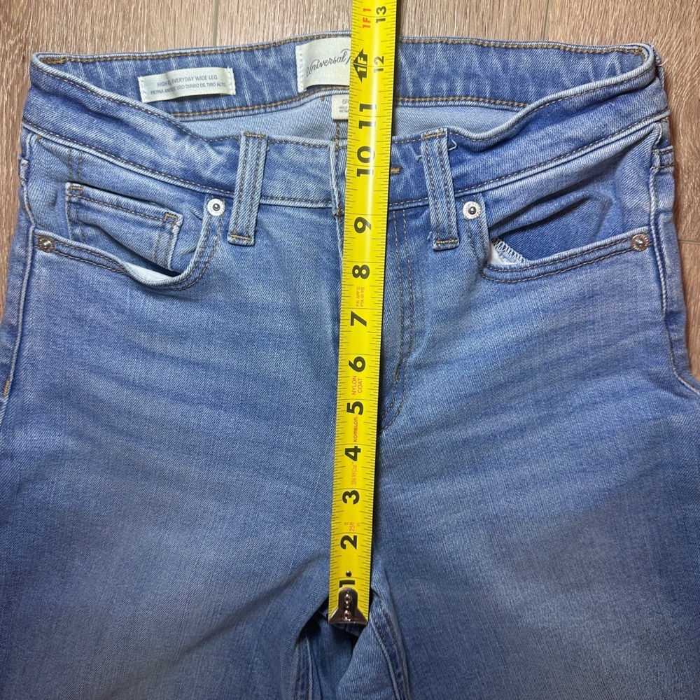 Universal Thread Jeans Womens High Rise Everyday Wide Leg Raw Hem Blue Denim 6R - Picture 9 of 11